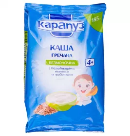 Каша Карапуз гречана безмолочна з бiфiдобактерiями, вiтамiнами та пребiотиками 185 г