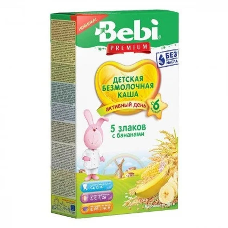 *Каша Bebi Премиум безмолочная 5 злаков с бананом 200г *Каша Bebi Премиум безмолочная 5 злаков с бананом 200г