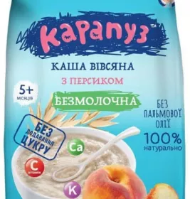 *Каша Карапуз Вiвсяна безмолочна з персиком з 5-ти міс.200г