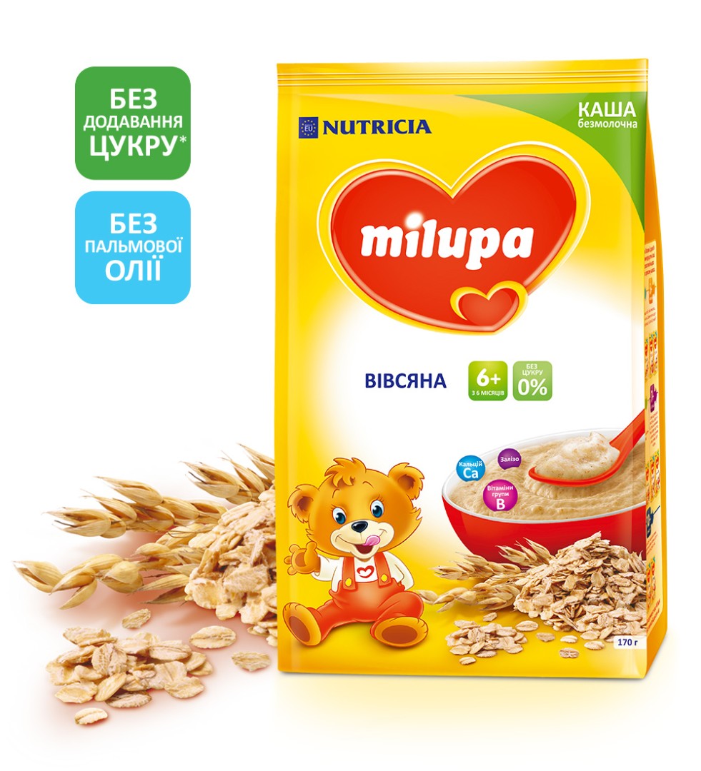 Каша Milupa безмолочная овсяная с 6 мес 170 г