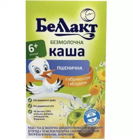Каша Беллакт безмолочна пшенична з абрикосом і яблуком 200 г
