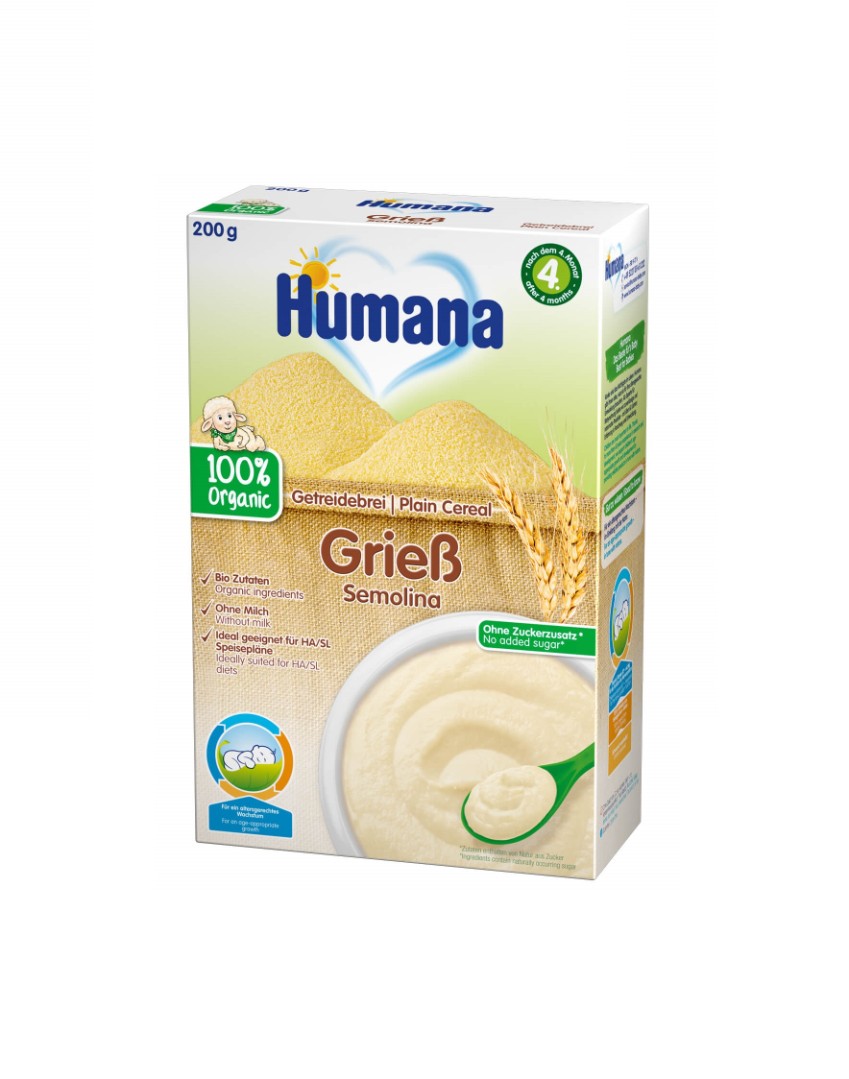 *Каша Humana безмолочна Пшенична органік 200г (1124084)