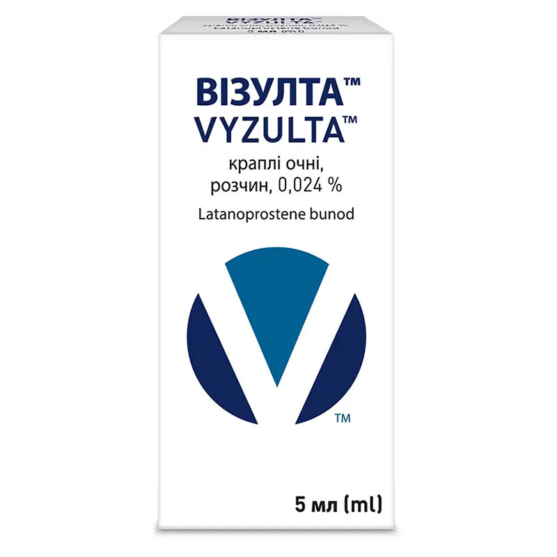 Візулта краплі очні розчин 0,024% по 5 мл у флаконі з капильницею 1 шт.