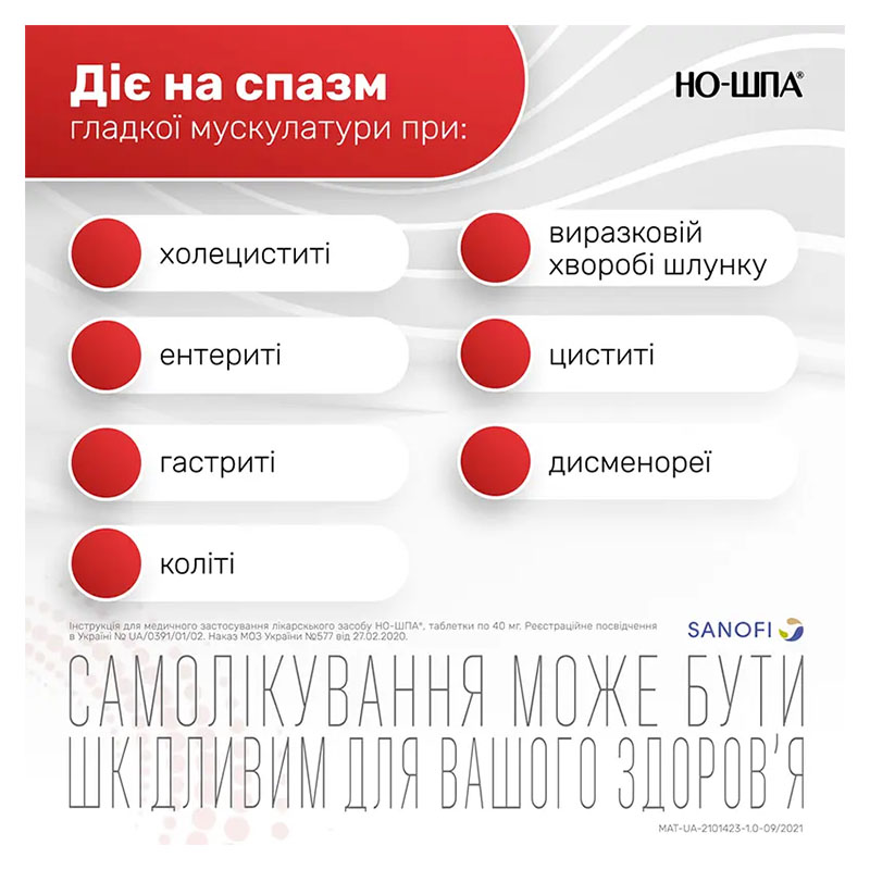 Но-Шпа таблетки по 40 мг 60 шт.