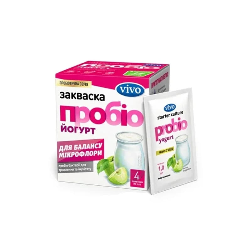 *Закваска VIVO Пробіо Йогурт №1 4 в упаковці