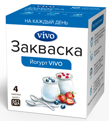 Закваска VIVO Йогурт №1 4 в упаковке Закваска VIVO Йогурт №1 4 в упаковке