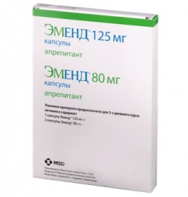 Еменд капсули по 125 мг 1 шт + по 80 мг 2 шт.