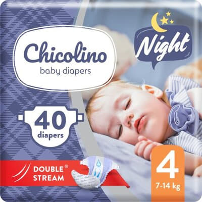*Подгузники Chicolino детские NIGHT 4 (7-14кг) №40
