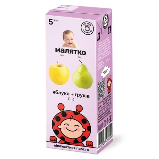 Сік Малятко яблуко-груша ТП 200 мл