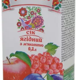 *Сок Соки України Ягодный 0,2 л