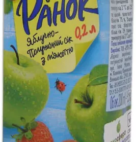 Сік Ранок Яблучно-полуничний 0,2 л