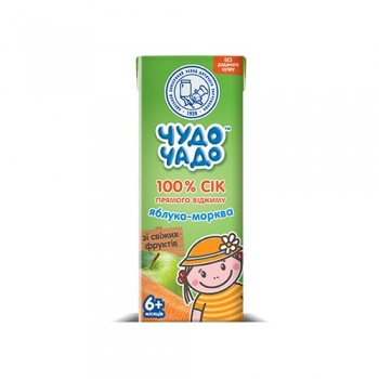 Сік Чудо-чадо яблучно-морквяний неосвітлений 200 мл