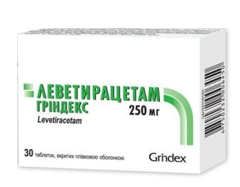 Леветирацетам Гріндекс таблетки по 250 мг 30 шт.