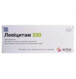 Левіцитам 250 таблетки по 250 мг 60 шт. (10х6)