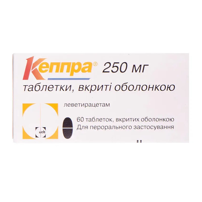 Кеппра таблетки по 250 мг 60 шт. (10х6) Кеппра таблетки по 250 мг 60 шт. (10х6)