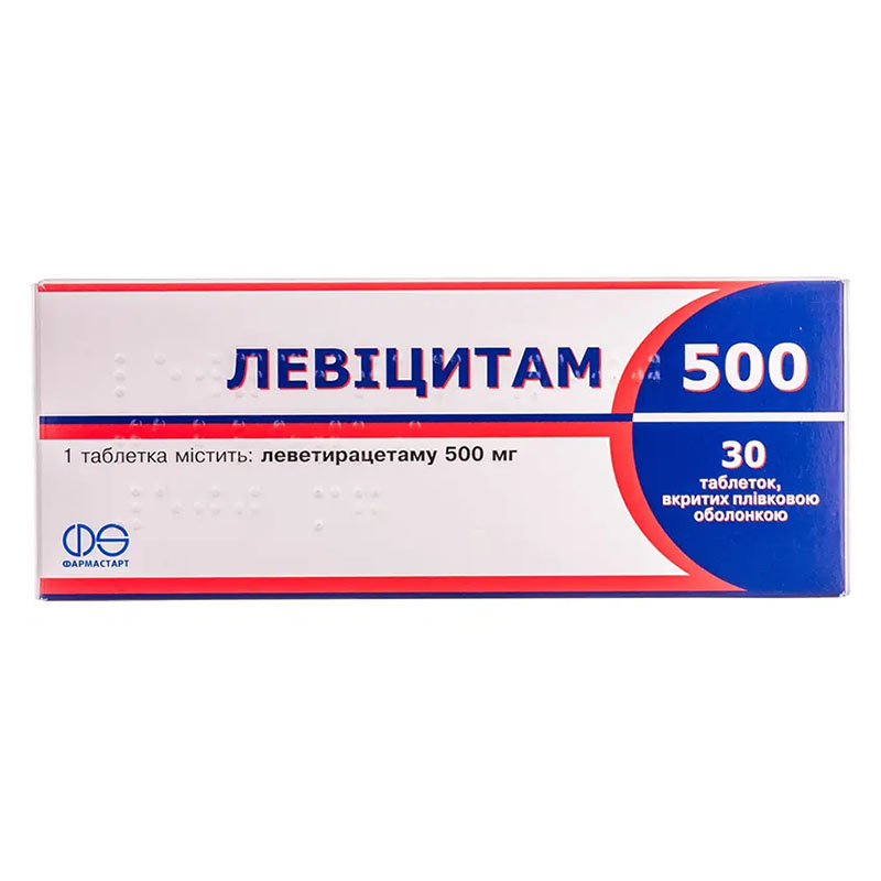 Левіцитам 500 таблетки по 500 мг 30 шт. (10х3)