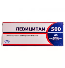 Левіцитам 500 таблетки по 500 мг 60 шт. (10х6)