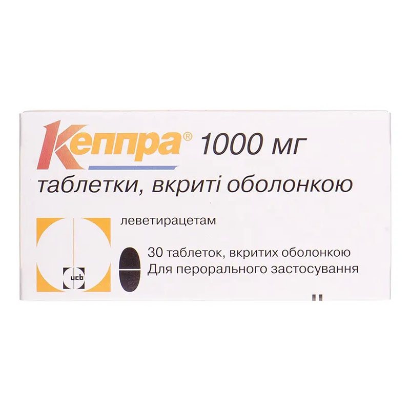 Кеппра таблетки по 1000 мг 30 шт. (10х3) Кеппра таблетки по 1000 мг 30 шт. (10х3)