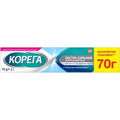 Крем Corega для фіксації зубних протезів Екстра сильний без смаку 70 г