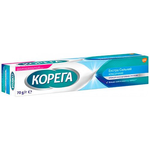 Крем Corega для фиксации зубных протезов Экстра сильный Классический вкус 70 г Крем Corega для фиксации зубных протезов Экстра сильный Классический вкус 70 г