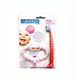 *Стимулятор Curaprox для прорезывания розовый и детская зубная щетка