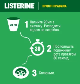 Ополіскувач LISTERINE порожнини рота Cool Mint Свіжа м`ята Захист ясен 250 мл