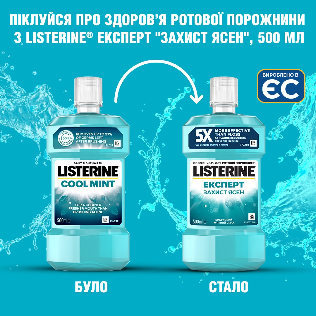 *Ополіскувач LISTERINE порожнини рота Захист ясен 500 мл