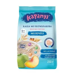 Каша Карапуз мультизлакова молочна яблуко/персик 250 г