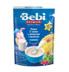 *Каша Bebi Преміум 3 злаки з малиною і меліcою 200 г