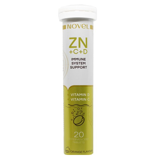 Вітаміни NOVEL Vitamin C+Zinc+D табл.шипучі №20