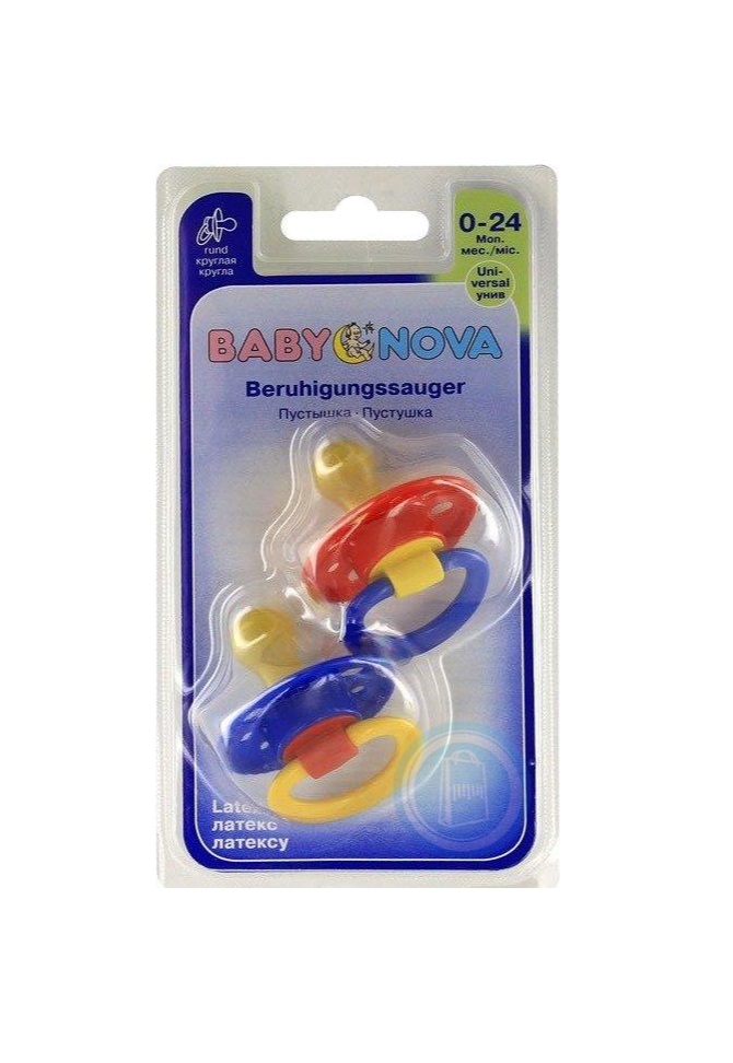 *Пустышка Baby-nova 25522 плоская 3-х цветная 1 р Л №2 *Пустышка Baby-nova 25522 плоская 3-х цветная 1 р Л №2