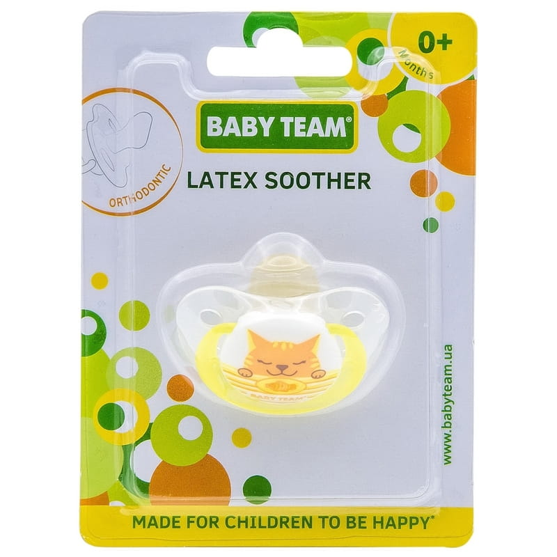 Пустышка Baby Team 3200 латексная ортодонтическая 0+ 1 шт