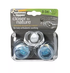 *Пустушка Tommee Tippee 43320084 ортодонтична Прозора 0-3 міс 2 шт