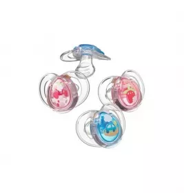 *Пустушка Tommee Tippee 43320484/43320465 ортодонтична прозора 9-18 міс 2 шт