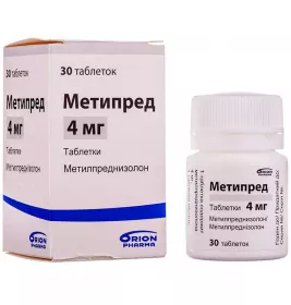 Метипред таблетки по 4 мг 30 шт. у флаконі