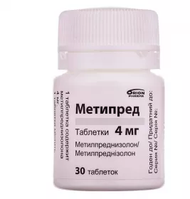 Метипред таблетки по 4 мг 30 шт. у флаконі
