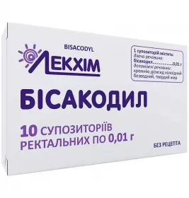 Бісакодил свічки по 10 мг 10 шт. (5х2) - Лекхім