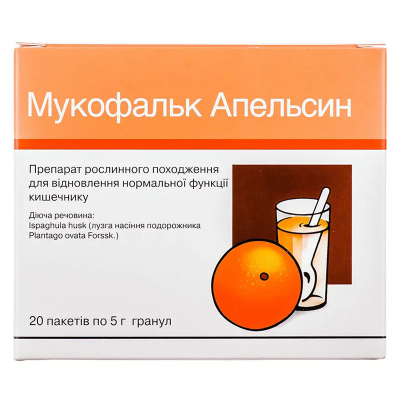 Мукофальк апельсин гранули 3.25 г/5 г по 5 г у пакетиках 20 шт. (2х10)