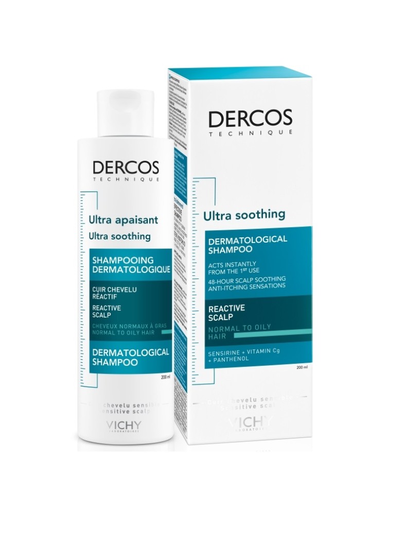 Шампунь для волосся Vichy Деркос заспокійливий для нормального та жирного волосся 200мл