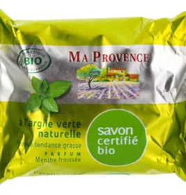 *Мыло MA PROVENCE Био-Органичное освежающее с зеленой глиной и ментолом 75 г