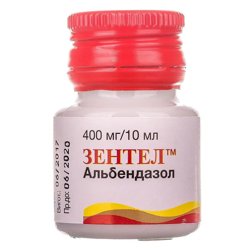 Зентел суспензія 400 мг/10 мл по 10 мл у флаконі 1 шт.