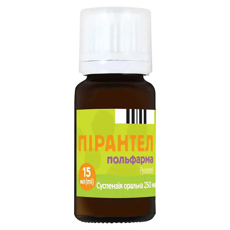 Пирантел суспензия оральная 250 мг/5 мл по 15 мл во флаконе 1 шт. - Польфарма