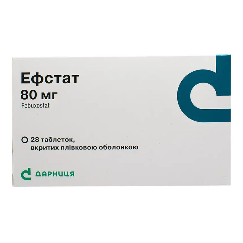 Ефстат-Дарниця таблетки по 80 мг 28 шт. (14х2)