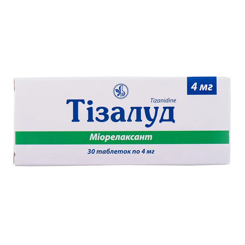 Тизалуд таблетки по 4 мг 30 шт. (10х3) Тизалуд таблетки по 4 мг 30 шт. (10х3)