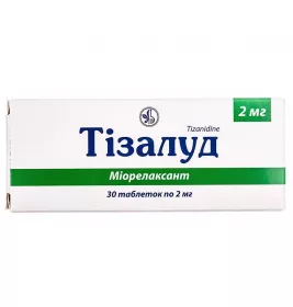 Тізалуд таблетки по 2 мг 30 шт. (10х3) Тізалуд таблетки по 2 мг 30 шт. (10х3)