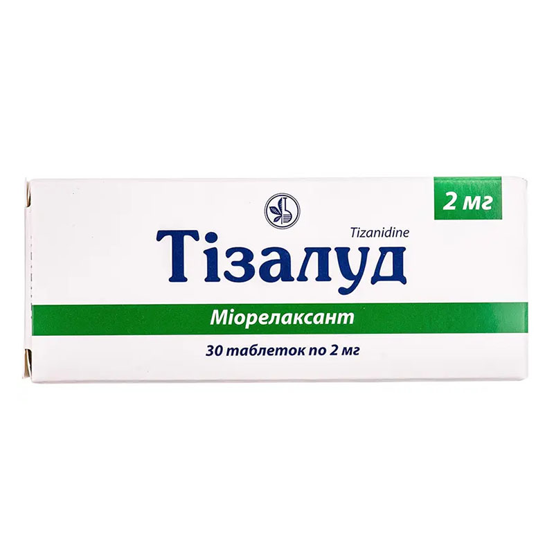 Тізалуд таблетки по 2 мг 30 шт. (10х3)