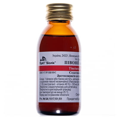 Пиона настойка по 100 мл во флаконе 1 шт. - Луганская ФФ