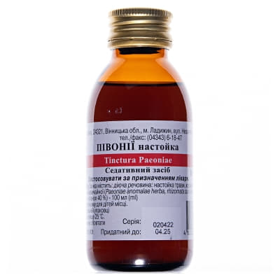 Півонії настойка по 100 мл у флаконі 1 шт. - Луганська ФФ