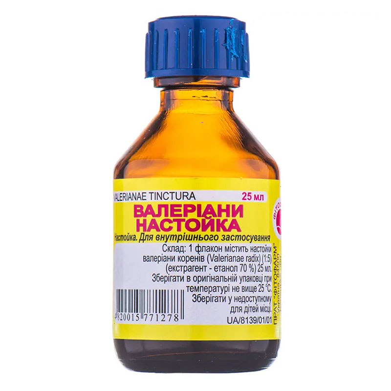 Валеріани настоянка по 25 мл у флаконі - Фітофарм