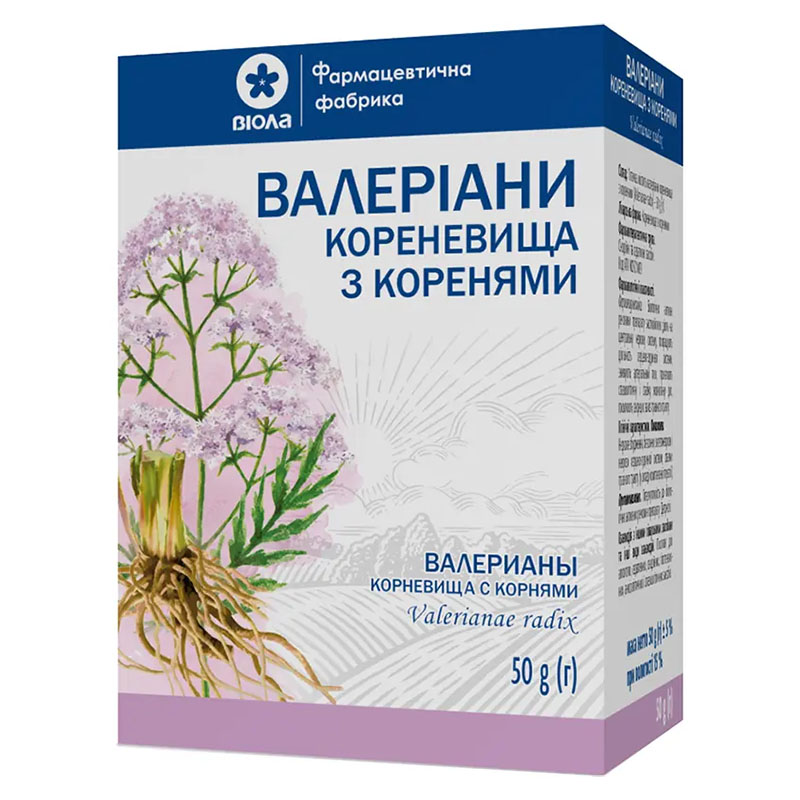 Валеріани кореневище з корінням по 50 г у пачці - Віола